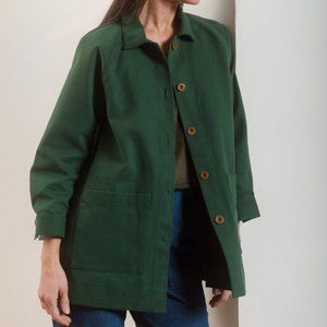 Beaton Linen Forest Denim Chore Coat XS